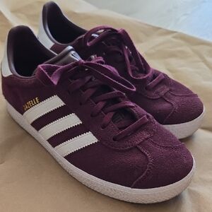 Adidas Gazelle Maroon and White Sneakers